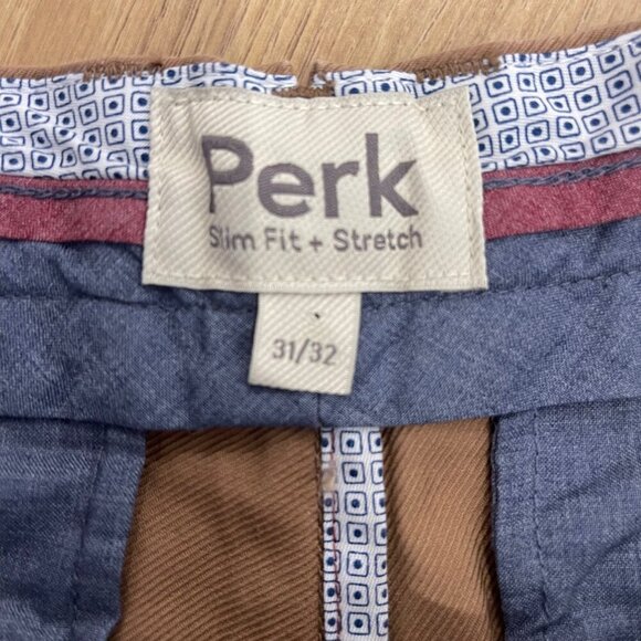 Perk Flat Front Slim Fit Stretch Feel Good Chinos Men’s 31x 32 Twill Casual NEW - Picture 11 of 13